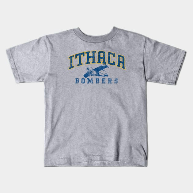 Ithaca Bombers Retro Logo Kids T-Shirt by MalmoDesigns